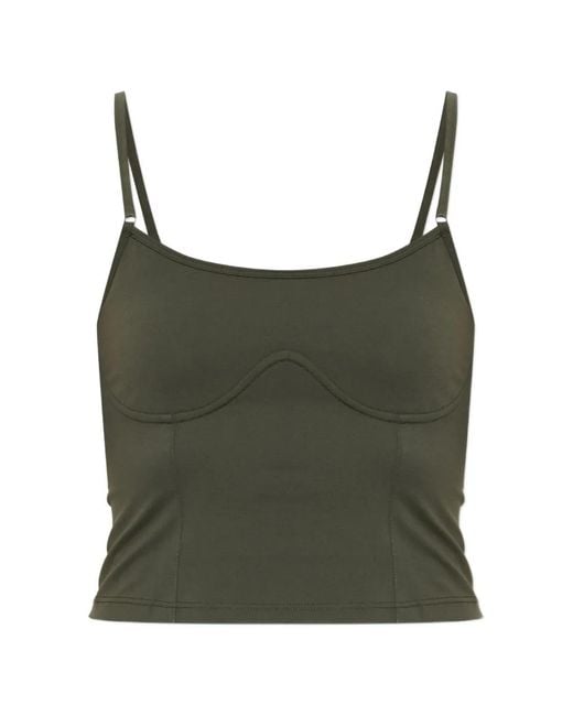 Rethinkit Studios Green Seam-Detail Sleeveless Top