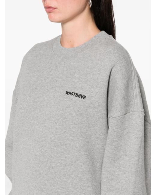 WRSTBHVR Gray Neni Logo-Embroidered Crew-Neck Sweatshirt