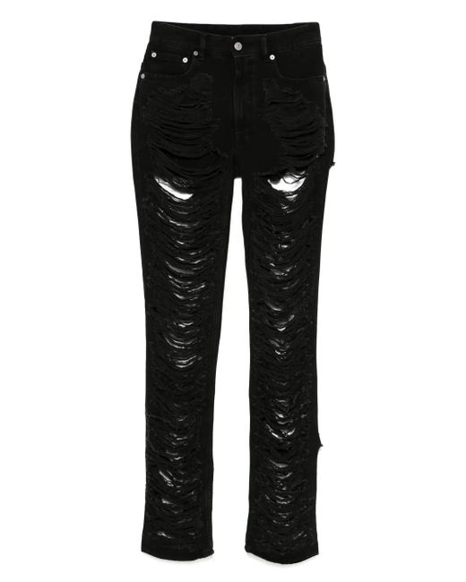 Jeans Con Strappi di MM6 by Maison Martin Margiela in Black