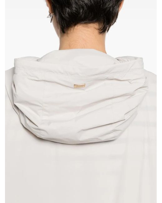 Herno White Shell Zipped Raincoat