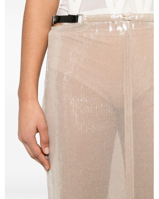 Courreges Natural Glitter Long Skirt