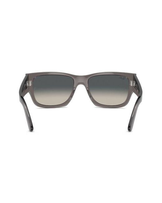 Ray-Ban Gray Carlos Rectangle-frame Sunglasses