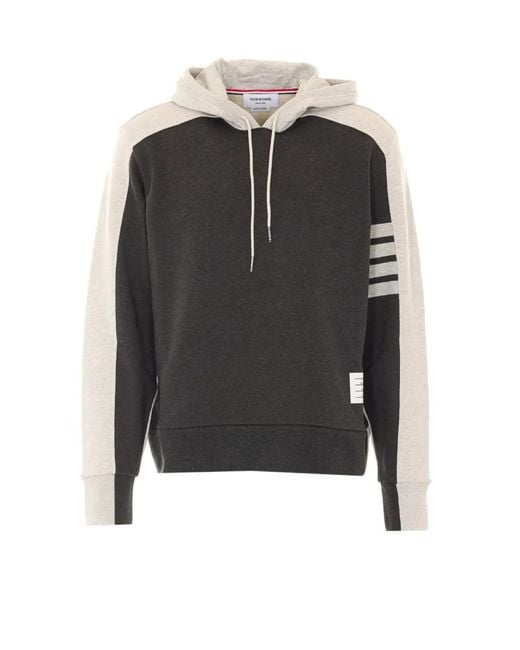 Thom Browne Black 4-Bar Stripe Hoodie for men