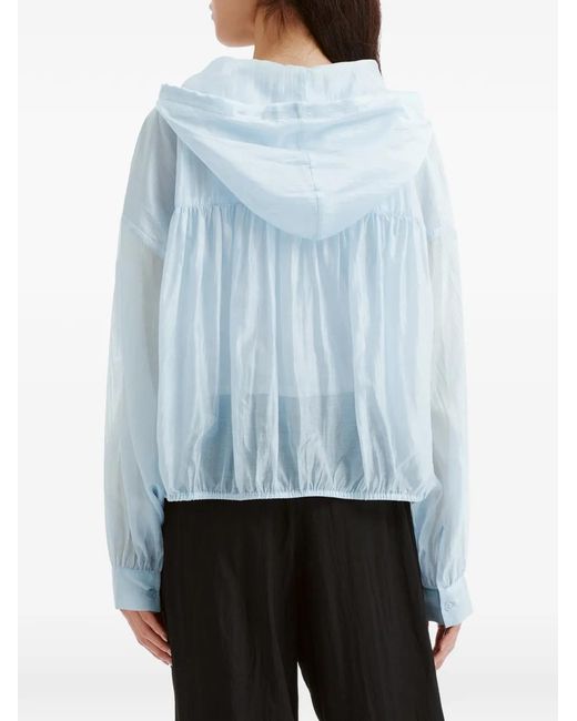 B+ AB Blue Drawstring-Hood Lightweight Jacket