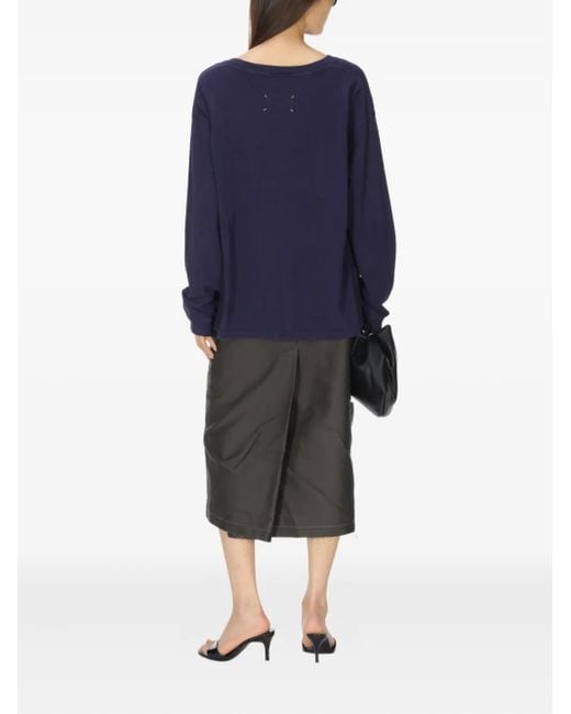 T-Shirt Bingo A Maniche Lunghe di Maison Margiela in Blue