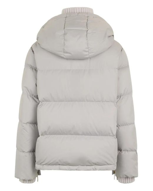 Malo Gray Hooded Puffer Jacket