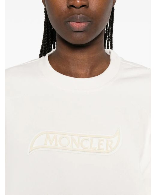 Moncler White Logo-Patch Sweatshirt