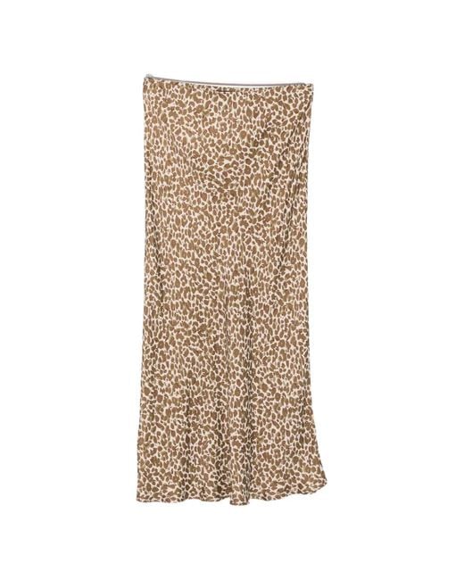Betty Barclay Natural Satin-Finish Elasticated-Waist Midi Skirt