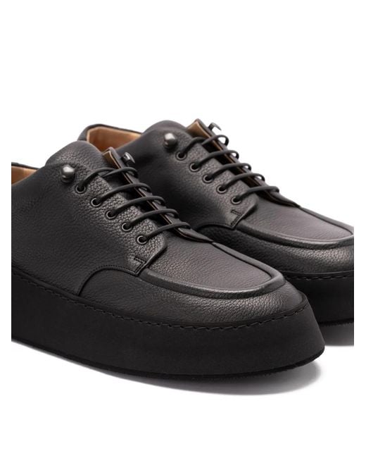 Marsèll Black Pebbled Leather Platform Derby Shoes for men