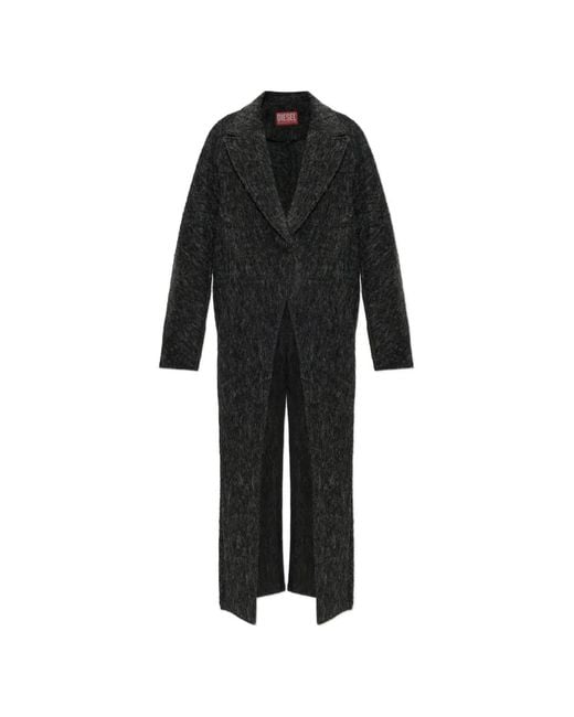 DIESEL Black Brushed-Effect Coat