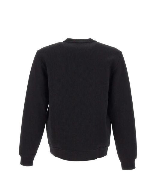 EA7 Blue Logo-Patch Ribbed Sweatshirt for men