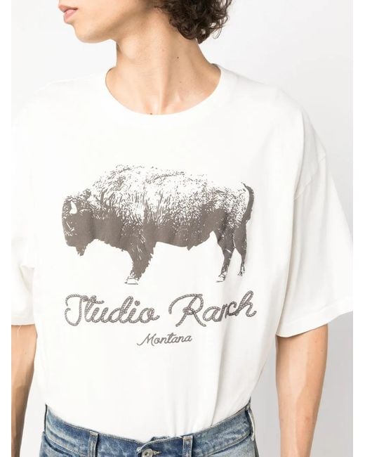 1989 STUDIO White Graphic-Print Cotton T-Shirt for men