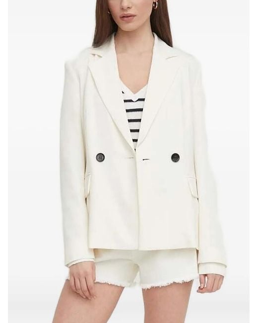 Sisley White Double-Breasted Blazer