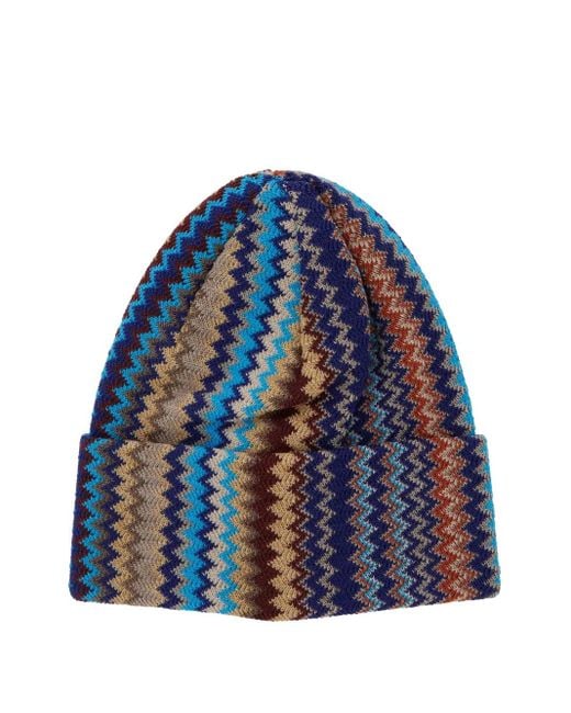 Missoni Blue Zigzag Beanie for men