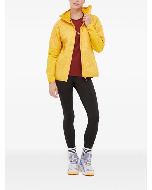 Salewa Yellow Quilted Hooded Performance Jacket
