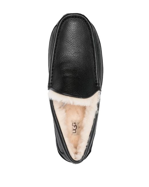 Ugg Black Ascot Leather Slippers for men