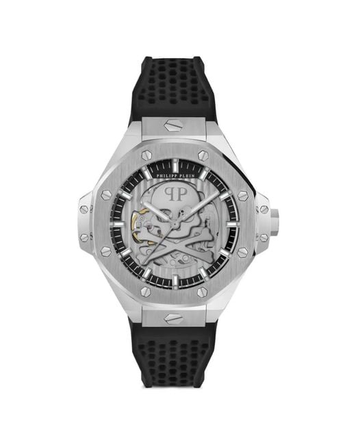 Philipp Plein Gray Skeleton 46Mm Watch for men