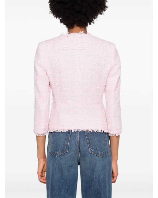 Tagliatore Pink Tweed-Blazer mit überkreuztem Ausschnitt