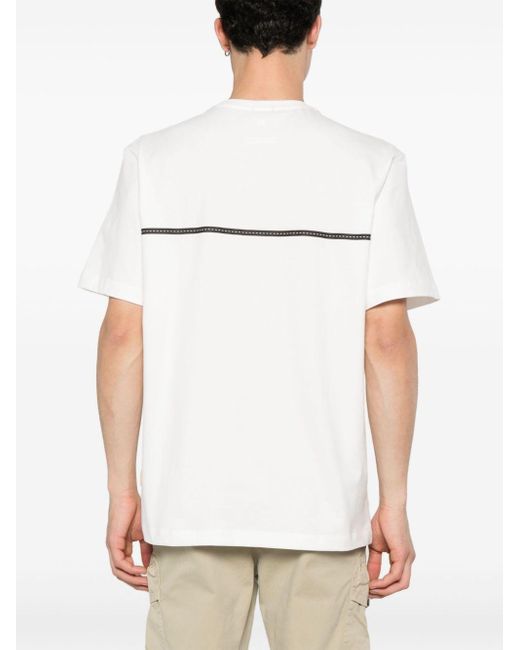 Parajumpers White Massaua Tee Logo-print T-shirt for men