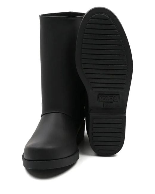 Karl Lagerfeld ロゴレタリング レインブーツ Black