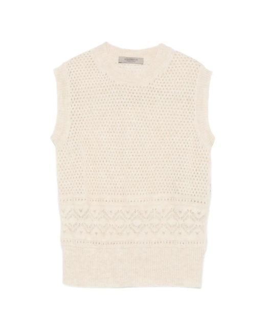 D.exterior White Pullunder Mit Lochstrickmuster