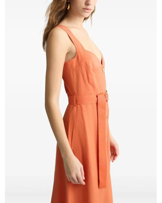 Liu Jo Orange Maxi Dress With Sweetheart Neckline