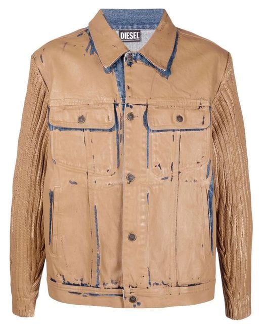 DIESEL Natural Panelled Denim Jacket for men
