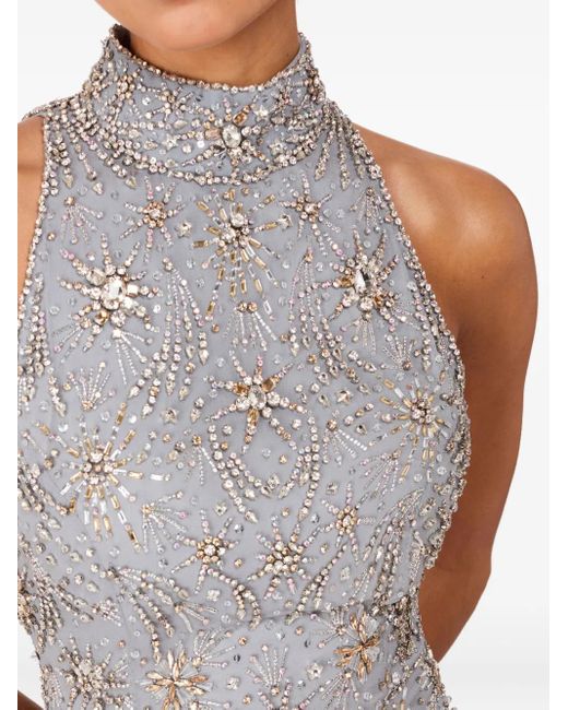 Jenny Packham Gray Verziertes Starry Night Minikleid