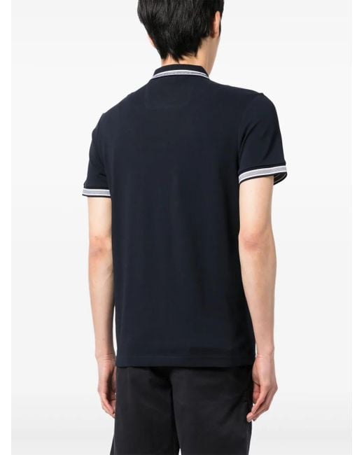 Polo Con Bordo A Righe di Boss in Black da Uomo