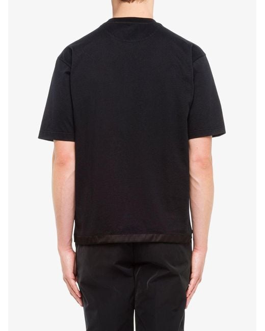 Prada Black Zip-pocket Cotton T-shirt for men