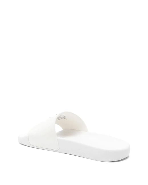 Polo Ralph Lauren White Polo Pony Slides
