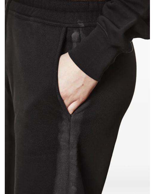 Thom Krom Black Side-Stripe Raw-Edge Track Pants