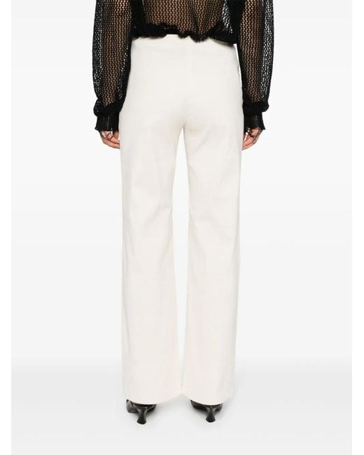 Our Legacy White Biker High-Waist Straight Trousers