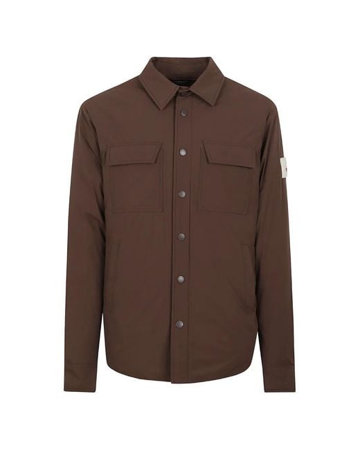AFTER LABEL Brown Bellunon Logo-Patch Button-Down Jacket for men