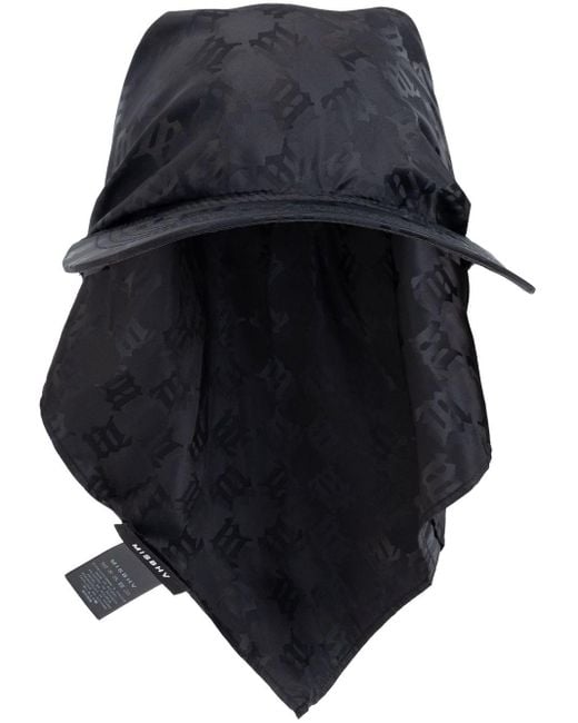 M I S B H V Black Monogram Scarf Cap