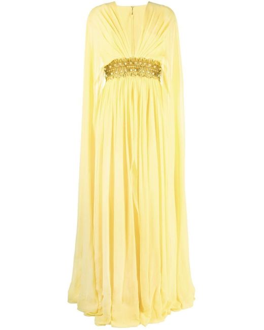 Zuhair Murad Yellow Embellished-waist Gown