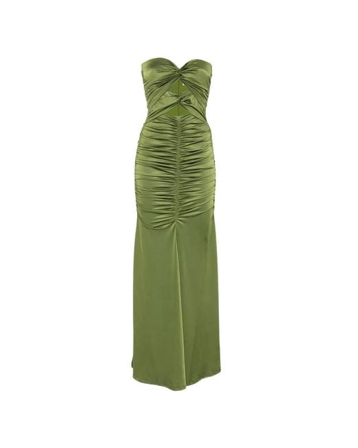 Essentiel Antwerp Green Knot-Detail Midi Dress