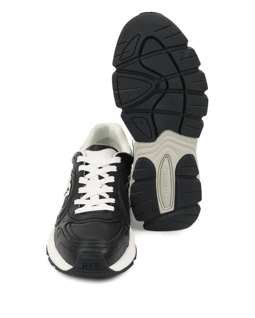 Karl Lagerfeld Black Logo Leather Sneakers for men