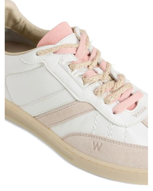 Woolrich White Doubleu Crackle-Effect Sneakers