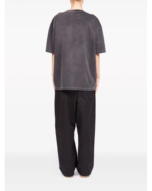 Maison Margiela T-Shirt Met Geborduurd Logo in het Purple voor heren