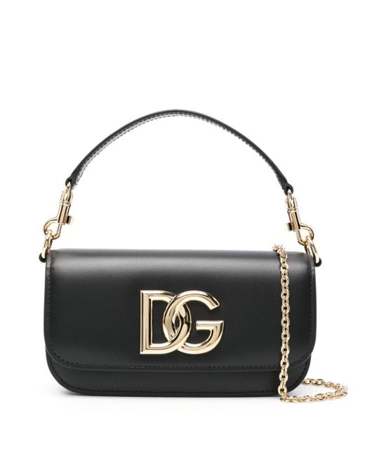 Dolce & Gabbana Black Umhängetasche mit DG-Schild
