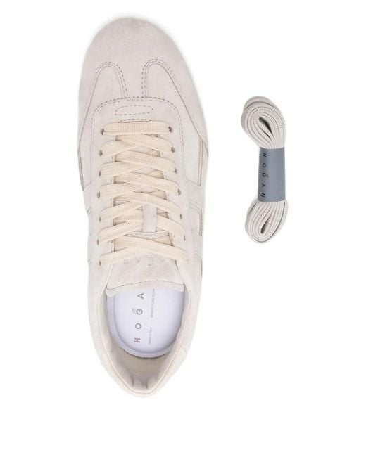Hogan White Olympia Suede Sneakers