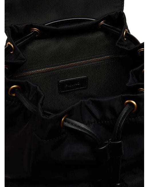 Pinko Black Flap-Pockets Backpack