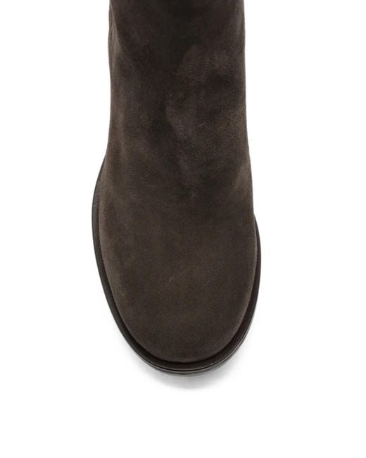 Brunello Cucinelli Black Monili-Trim Suede Ankle Boots