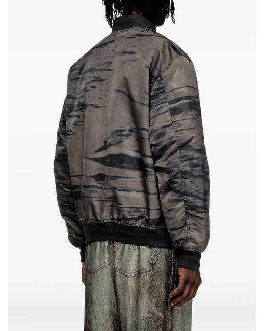 DIESEL Gray Bomber Jackets for men
