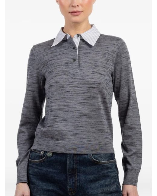 WE-AR4 Gray The Charlie Long-Sleeves Polo Top