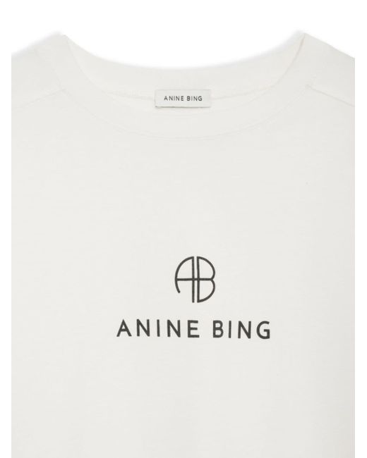 Anine Bing White Logo-print Cotton T-shirt