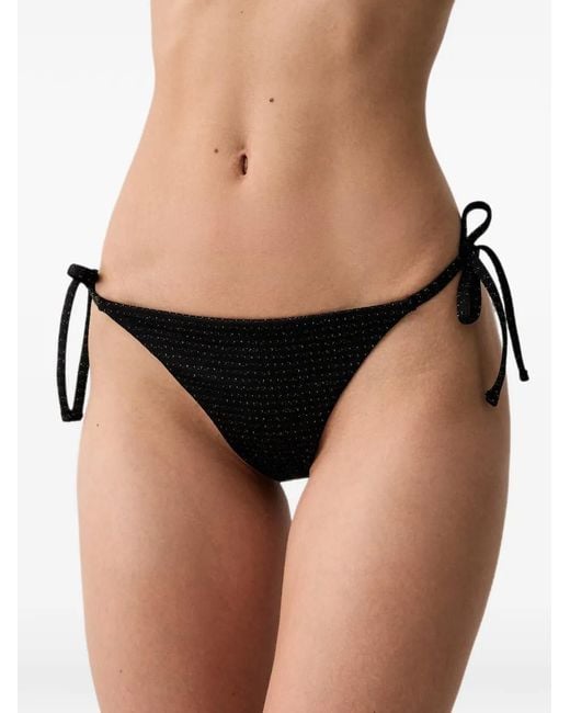 Emporio Armani Black Lycra And Lurex Bikini With Padded Triangle Bra
