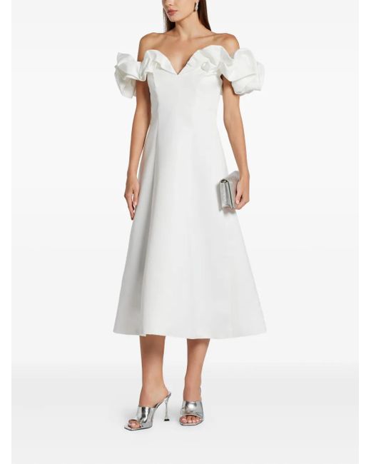 LEO LIN White Bella Midi Dress