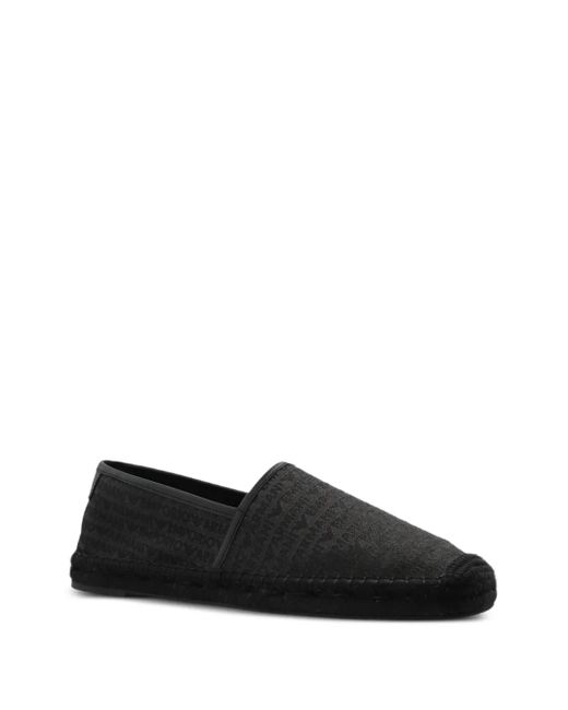 Emporio Armani Black Monogram-Jacquard Espadrilles for men